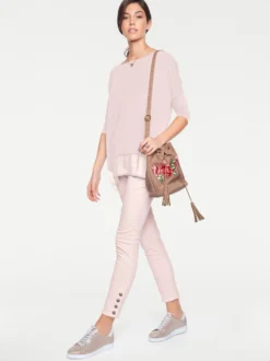 Oversize-Shirt mit Chiffon-Saum