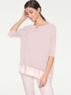 Oversize-Shirt mit Chiffon-Saum