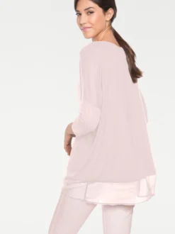 Oversize-Shirt mit Chiffon-Saum
