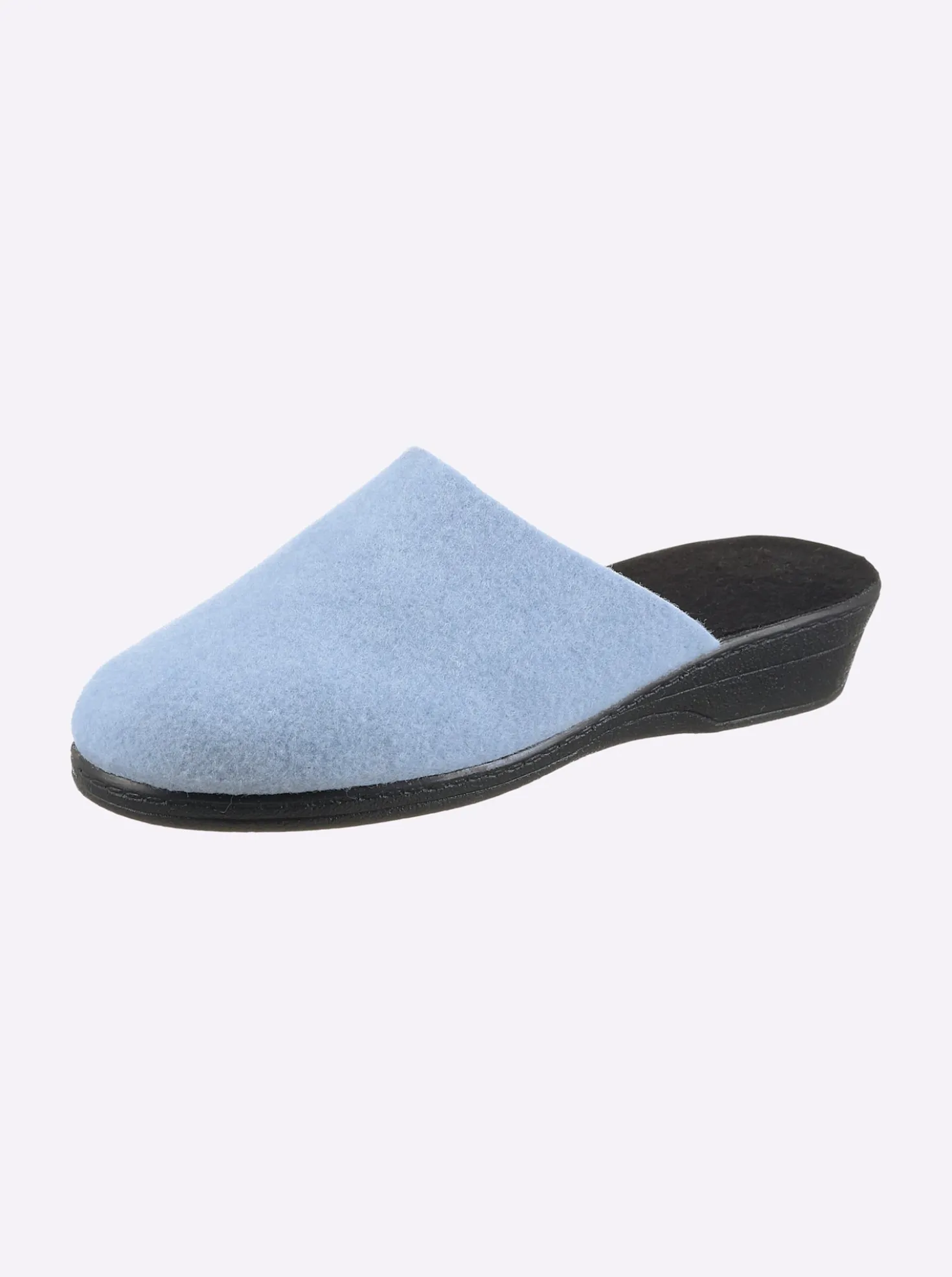 Pantoffel mit Keilabsatz, Filz