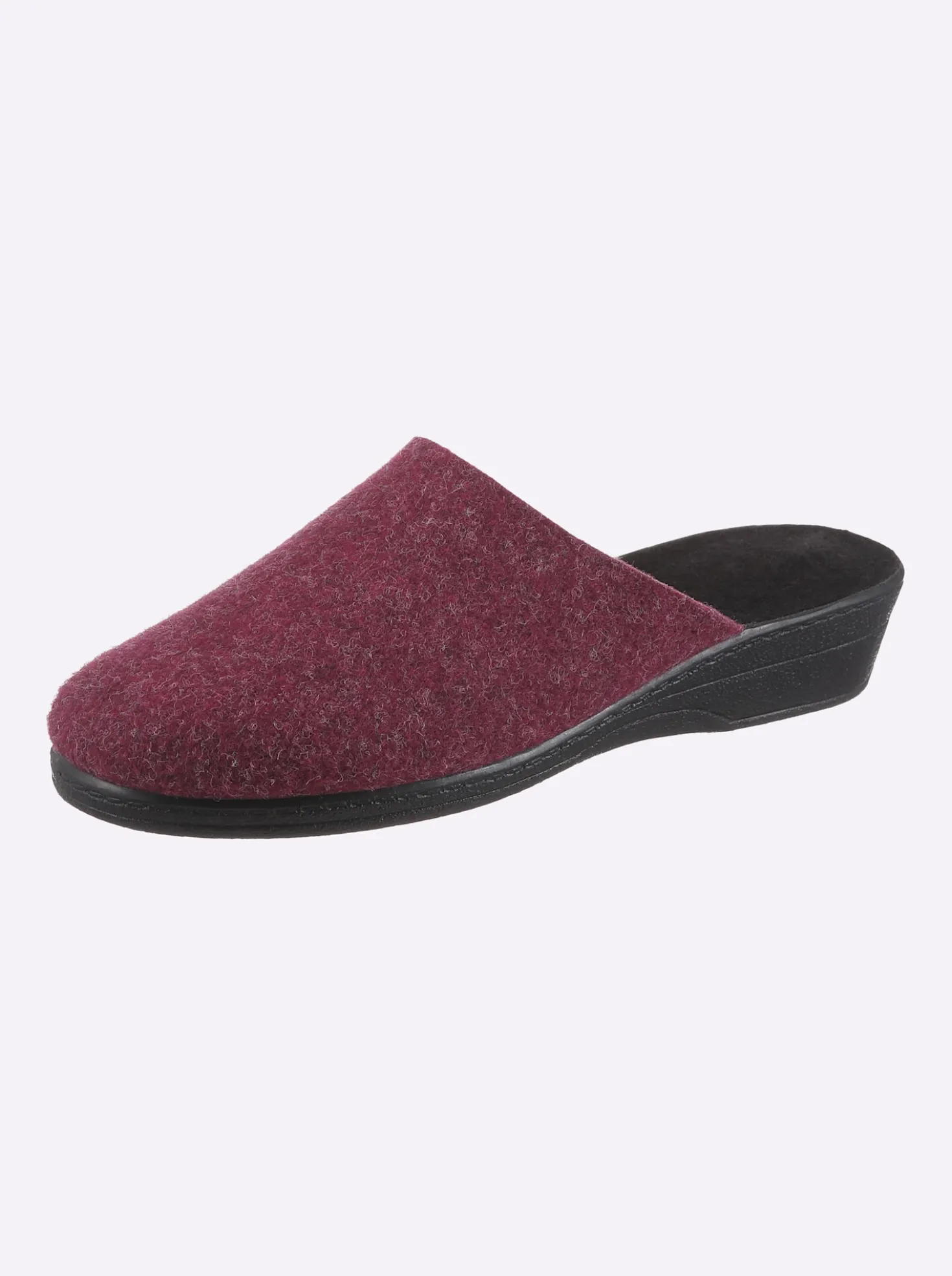 Pantoffel mit Keilabsatz, Filz