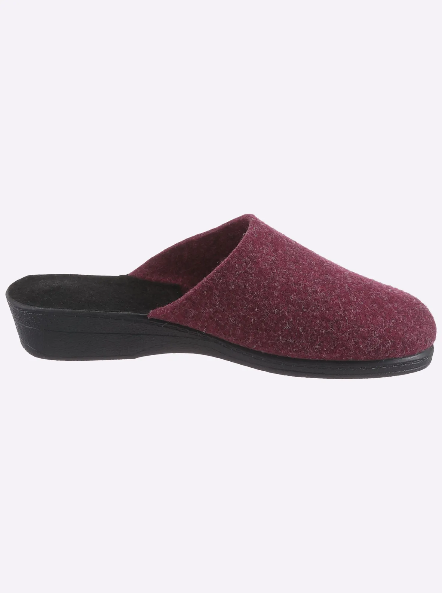 Pantoffel mit Keilabsatz, Filz