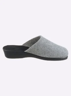 Pantoffel mit Keilabsatz, Filz