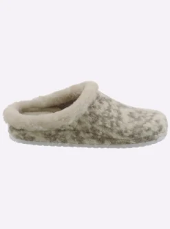 Pantoffel mit Lammfell-Sohle
