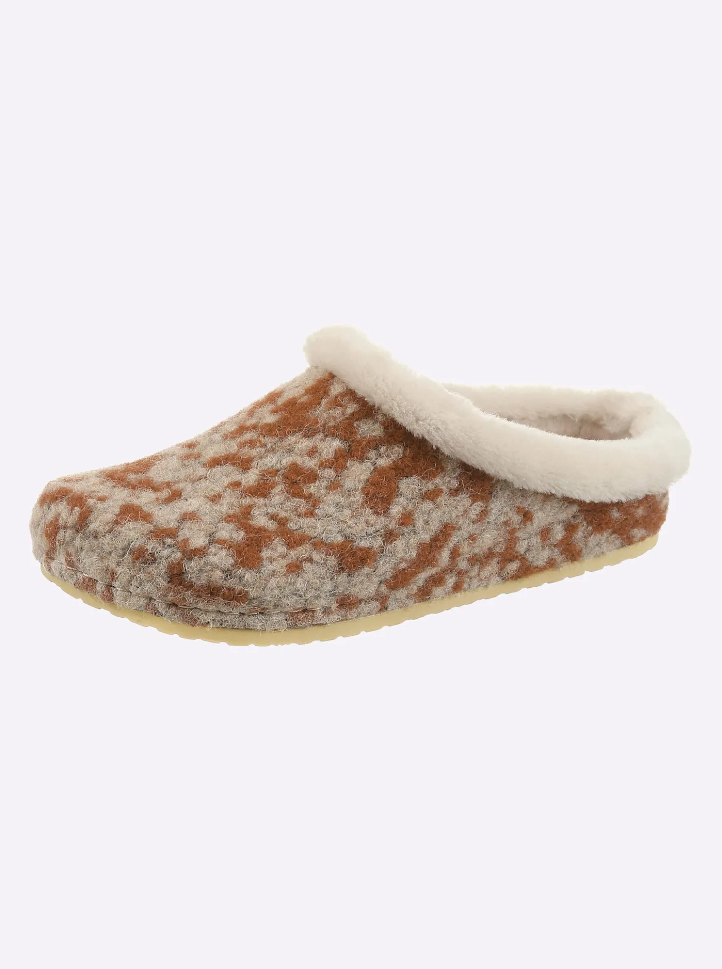 Pantoffel mit Lammfell-Sohle