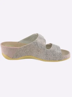Pantolette aus Glatt- und Veloursleder