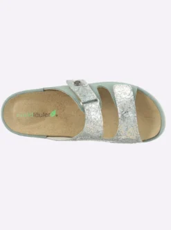 Pantolette aus Glatt- und Veloursleder