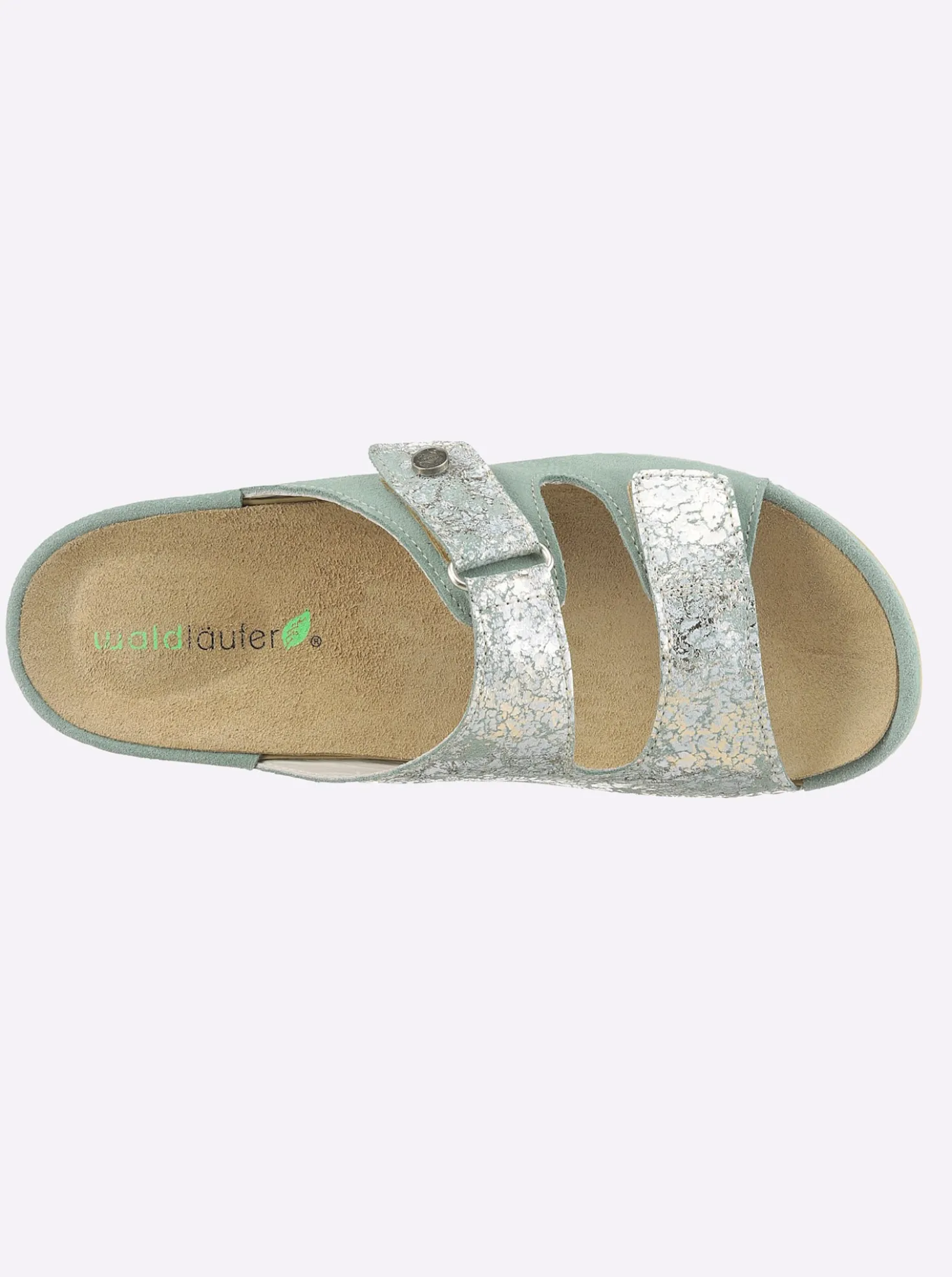 Pantolette aus Glatt- und Veloursleder