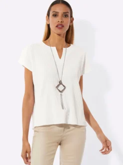 Plissee-Shirt mit Grafikdruck