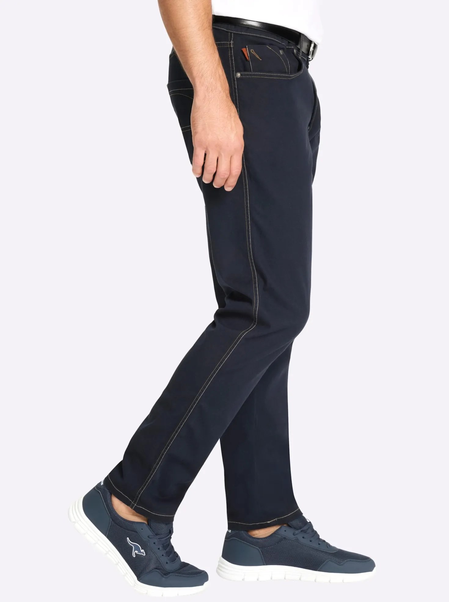 5-Pocket-Hose mit kontrastfarbenen Nähten