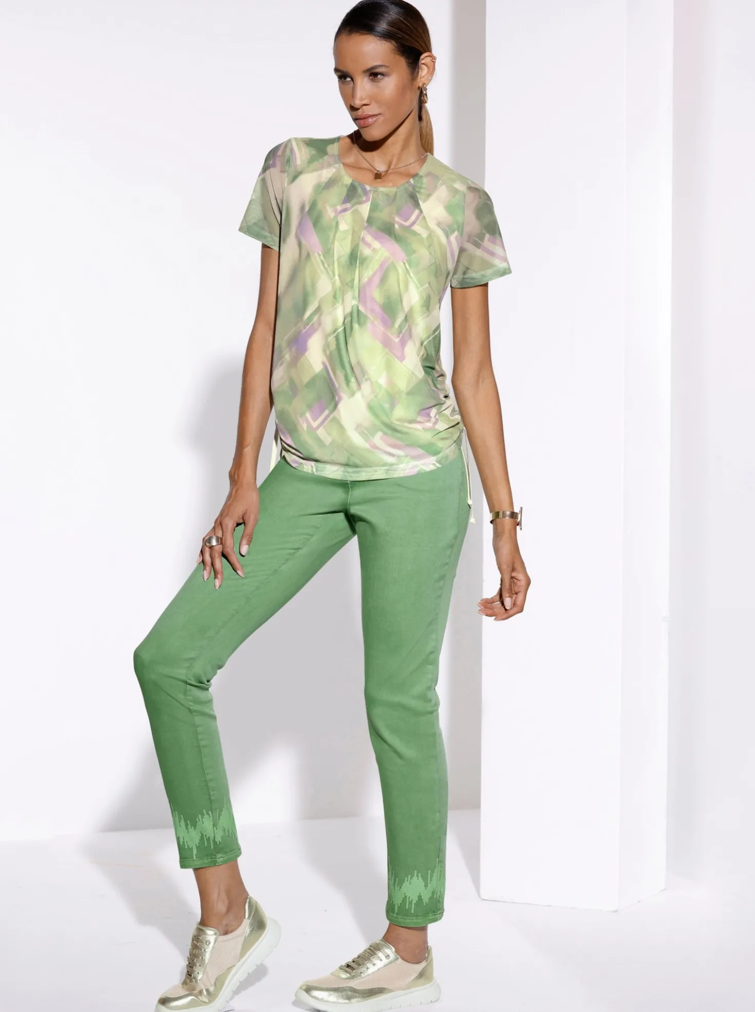 5-Pocket-Hose mit Pailletten