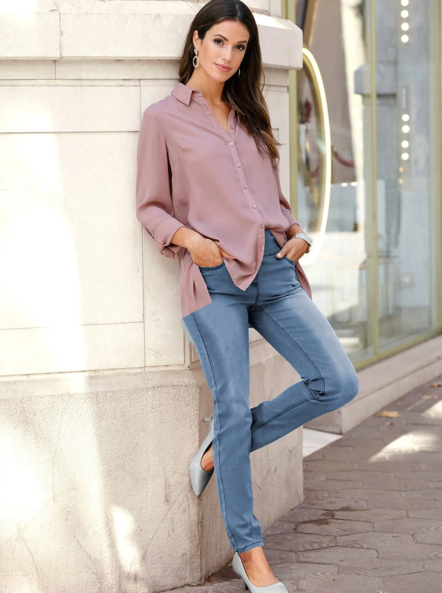 5-Pocket-Jeans in Schlupfform