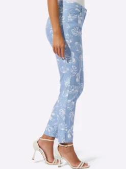5-Pocket-Jeans mit Blätter-Druck