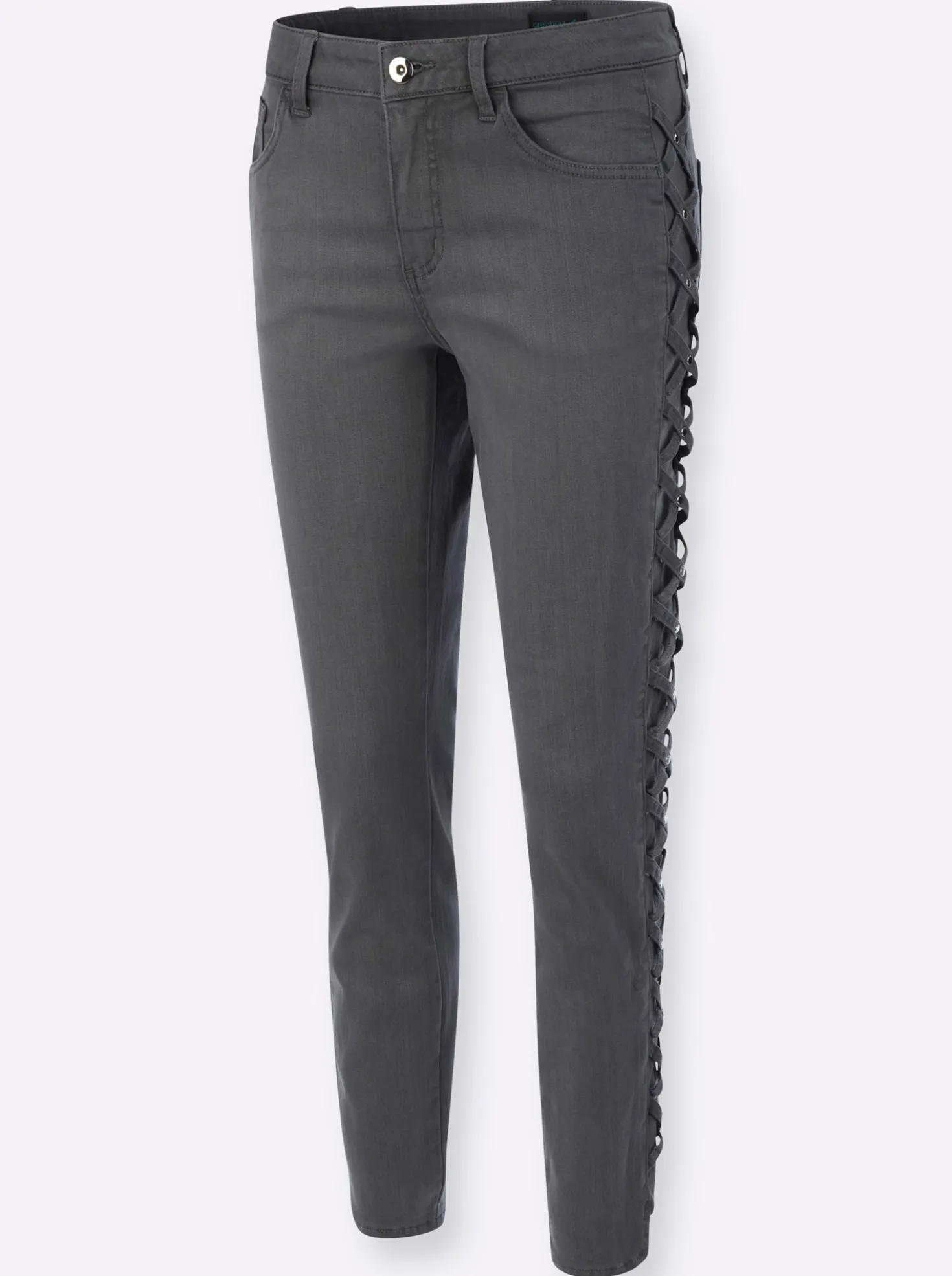 5-Pocket-Jeans mit Bändchen-Verzierung seitlich