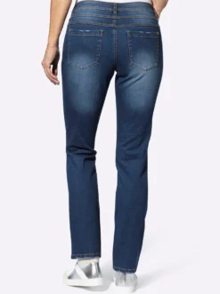 5-Pocket-Jeans mit glitzernden Schmuckknöpfen