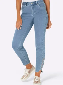 5-Pocket-Jeans mit Glitzersteinchen