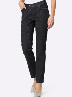 5-Pocket-Jeans mit Glitzersteinchen
