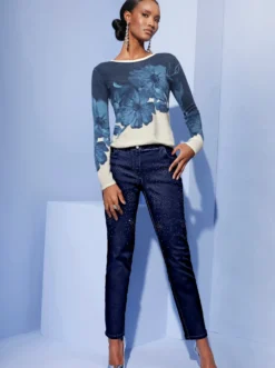5-Pocket-Jeans mit Glitzersteinchen