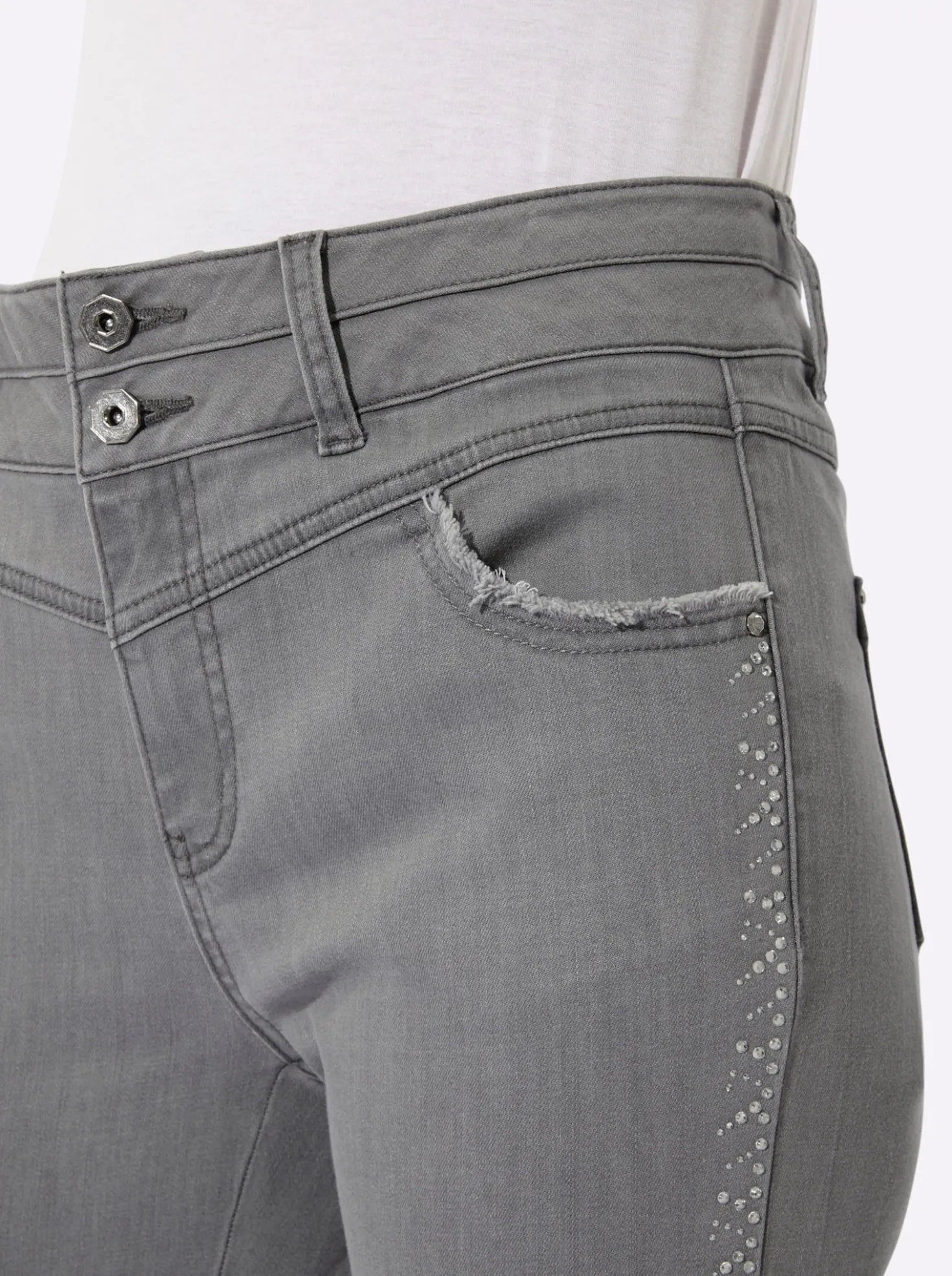 5-Pocket-Jeans mit Glitzersteinchen