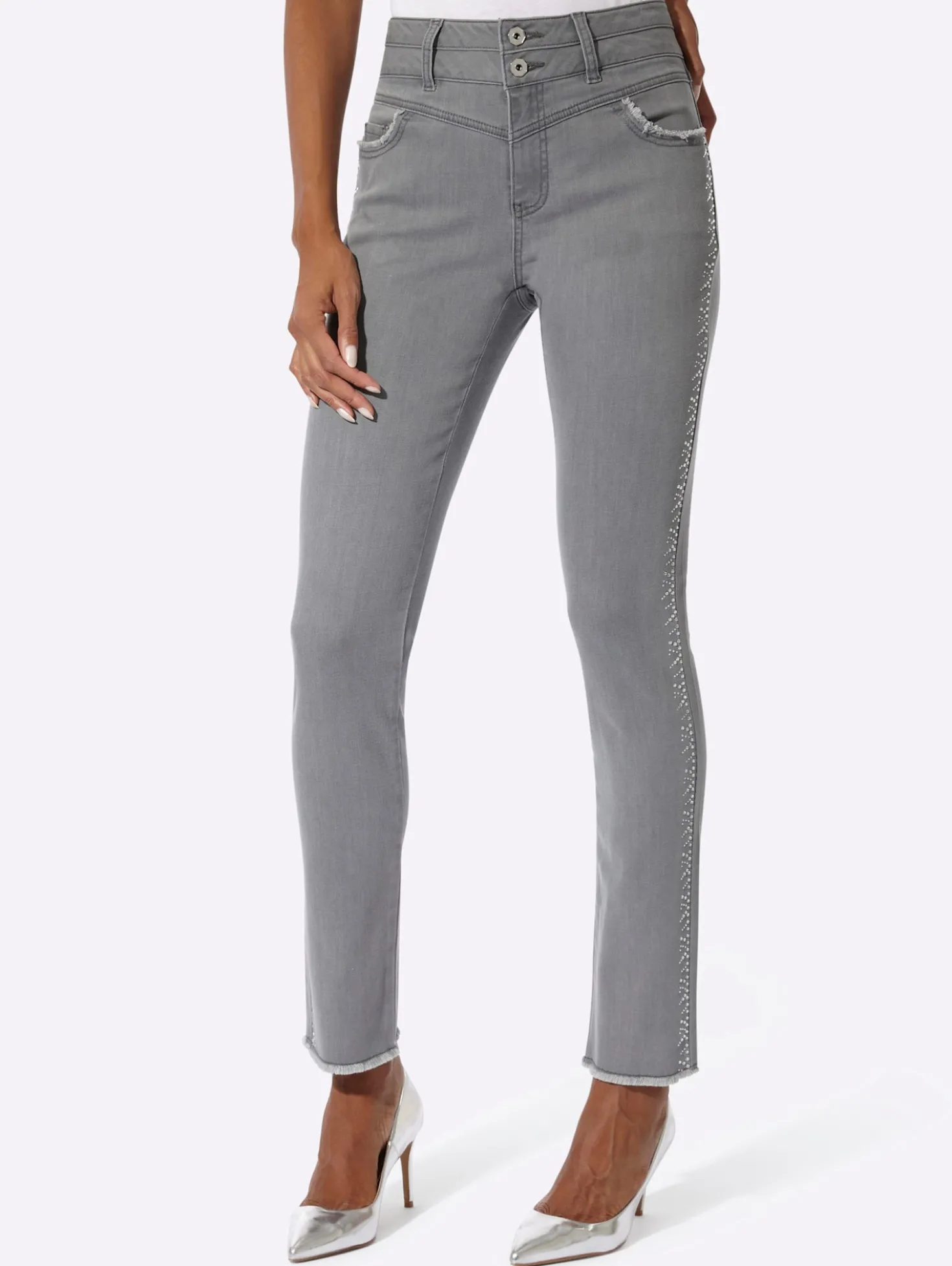 5-Pocket-Jeans mit Glitzersteinchen