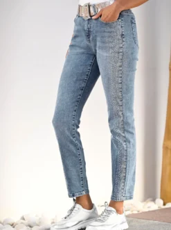 5-Pocket-Jeans mit Glitzersteinchen