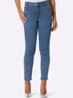 5-Pocket-Jeans mit Glitzersteinchen