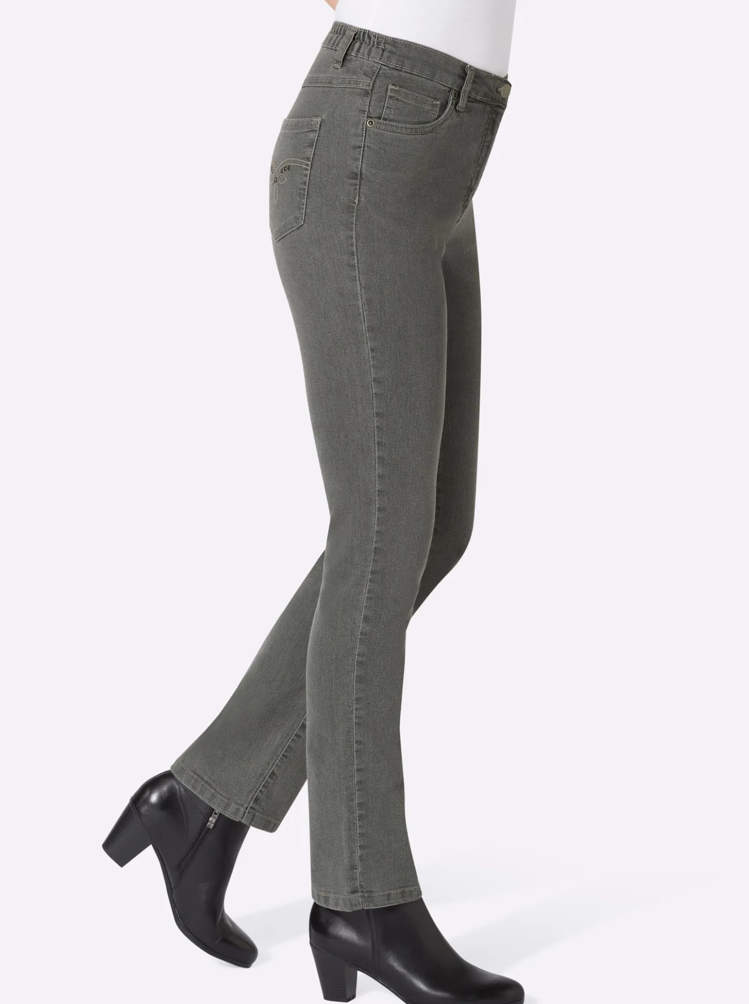 5-Pocket-Jeans mit Stickerei-Motiv
