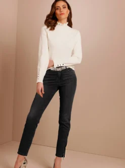 5-Pocket-Jeans mit Strass-Applikation