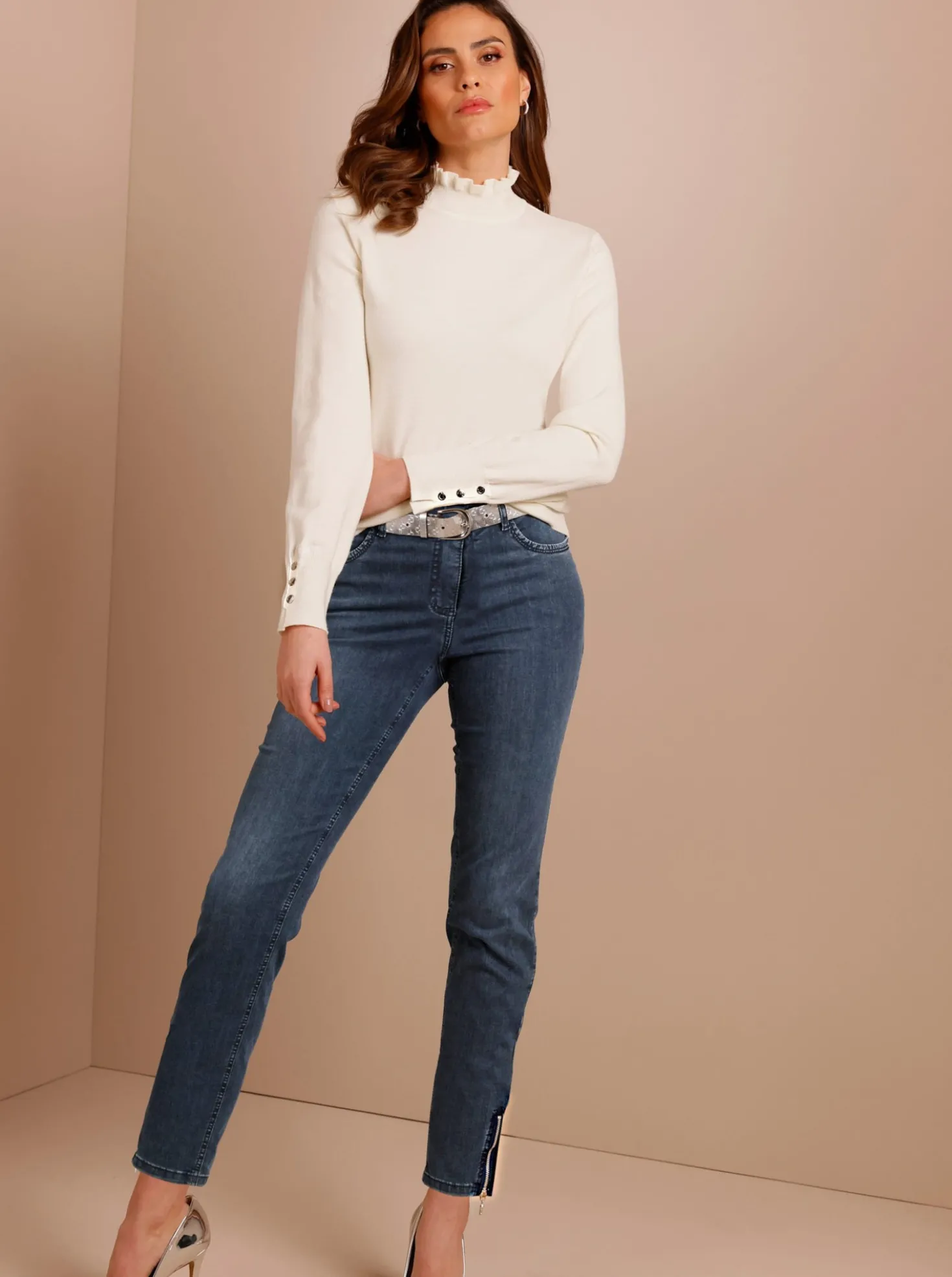 5-Pocket-Jeans mit Strass-Applikation