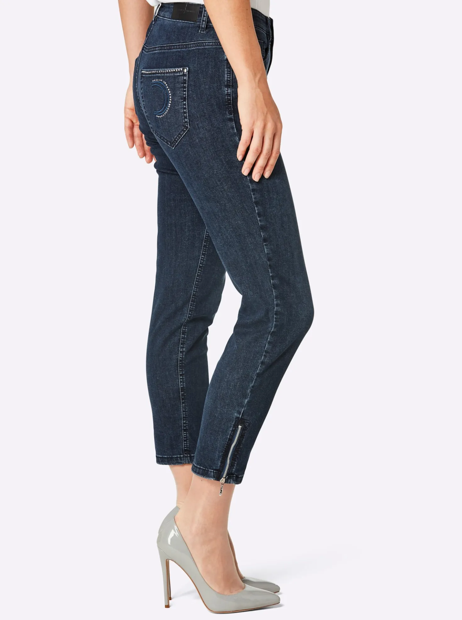 5-Pocket-Jeans mit Strass-Applikation