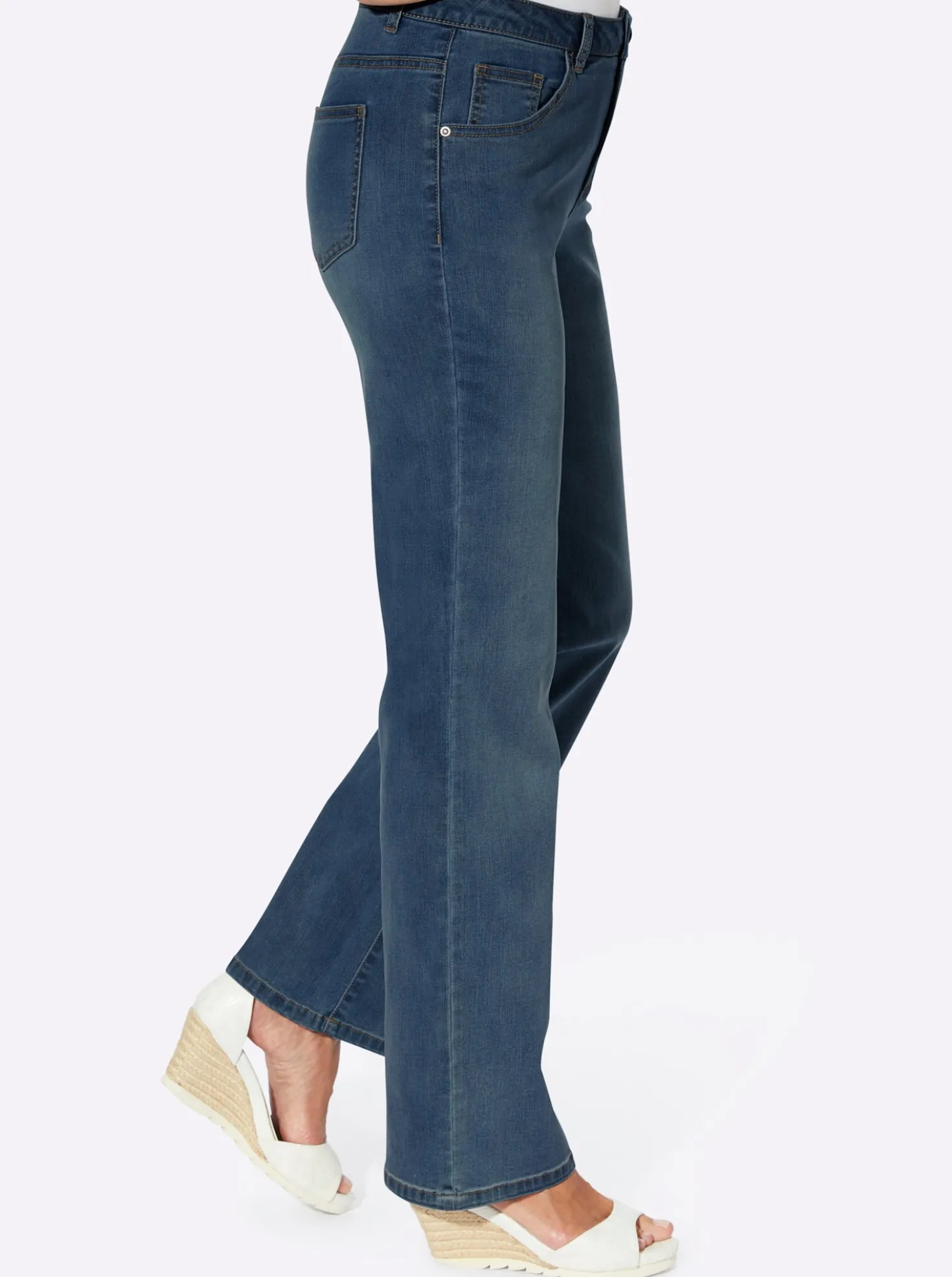 5-Pocket-Jeans mit weitem Bein