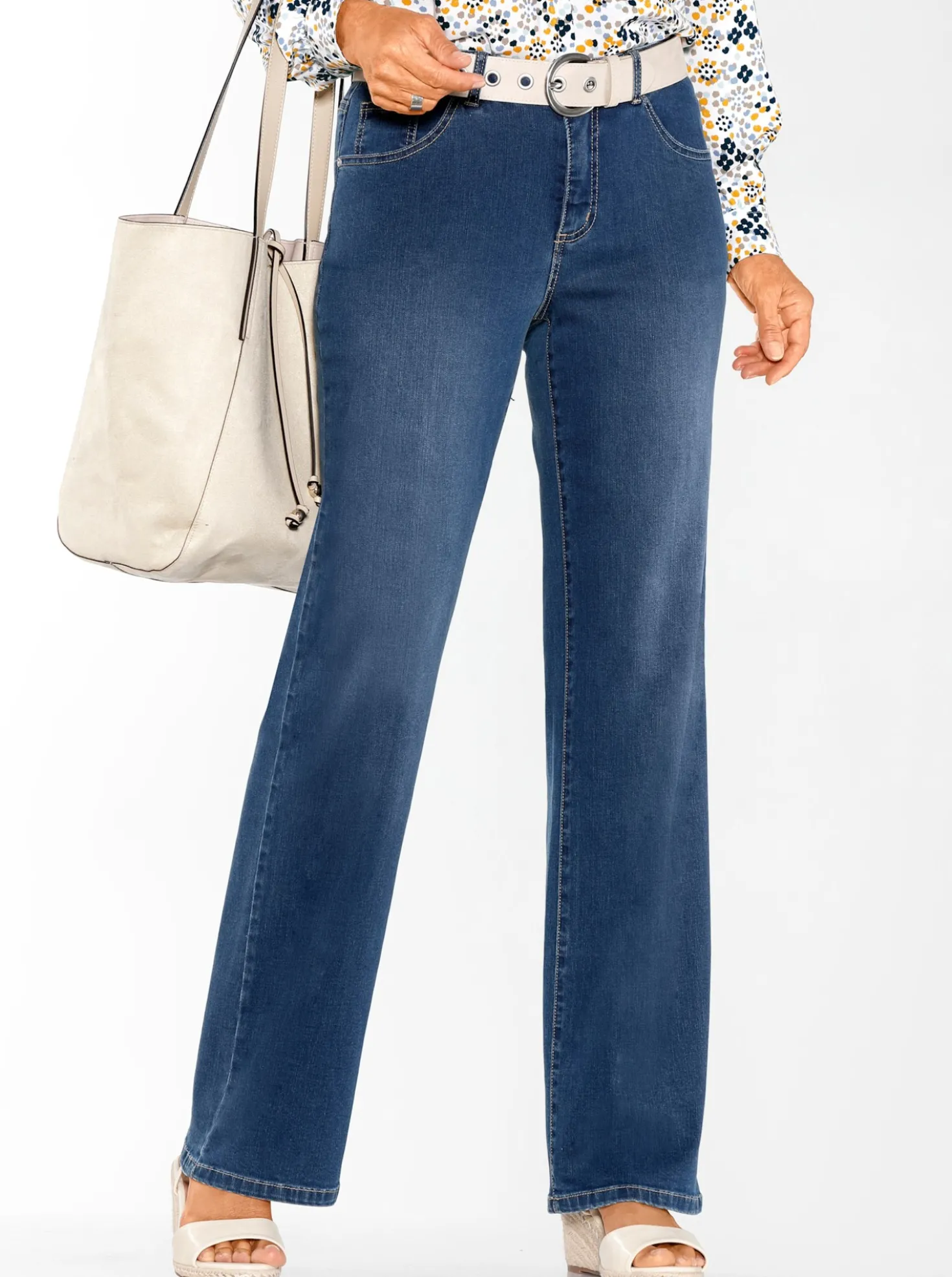 5-Pocket-Jeans mit weitem Bein