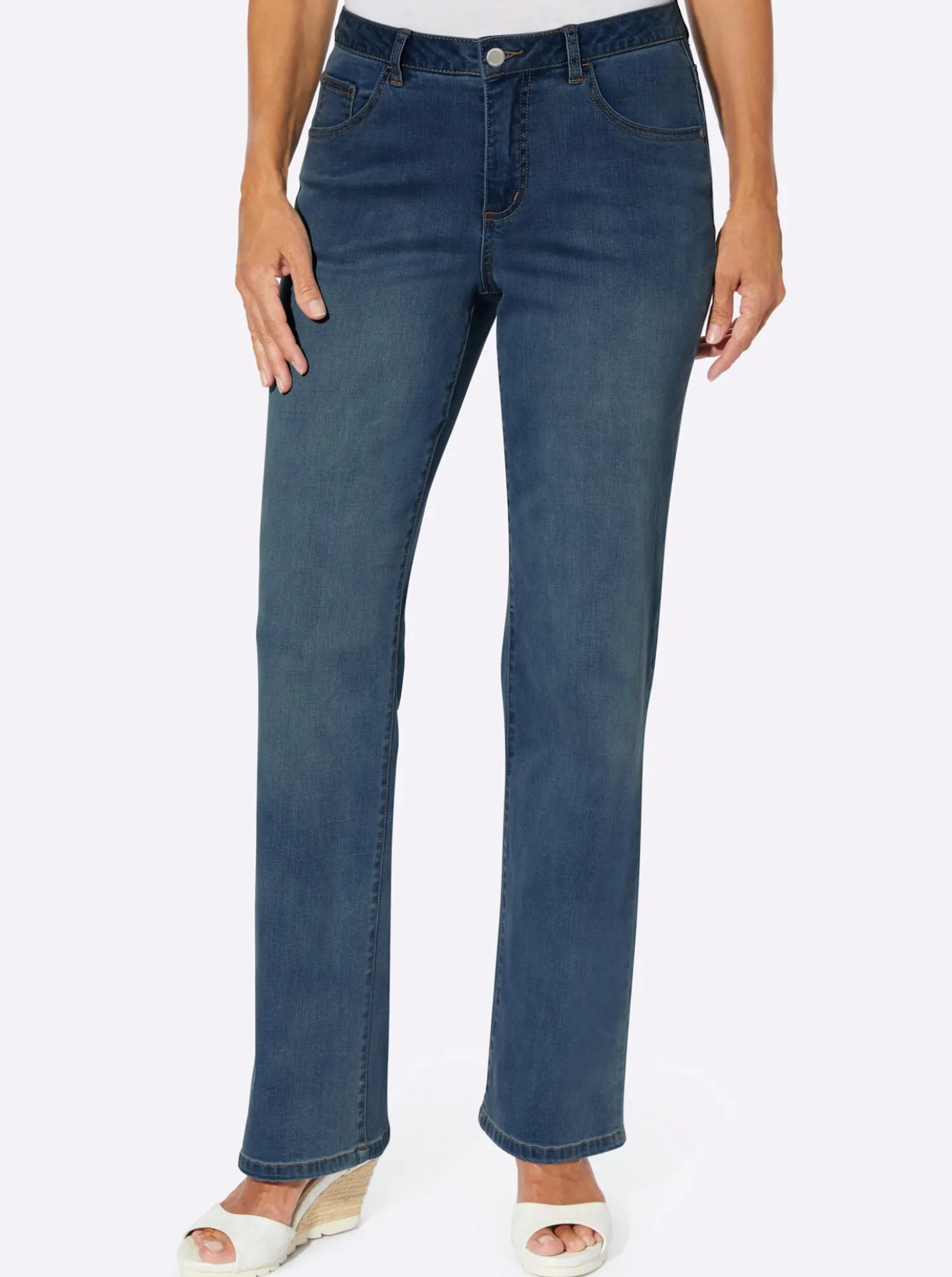 5-Pocket-Jeans mit weitem Bein