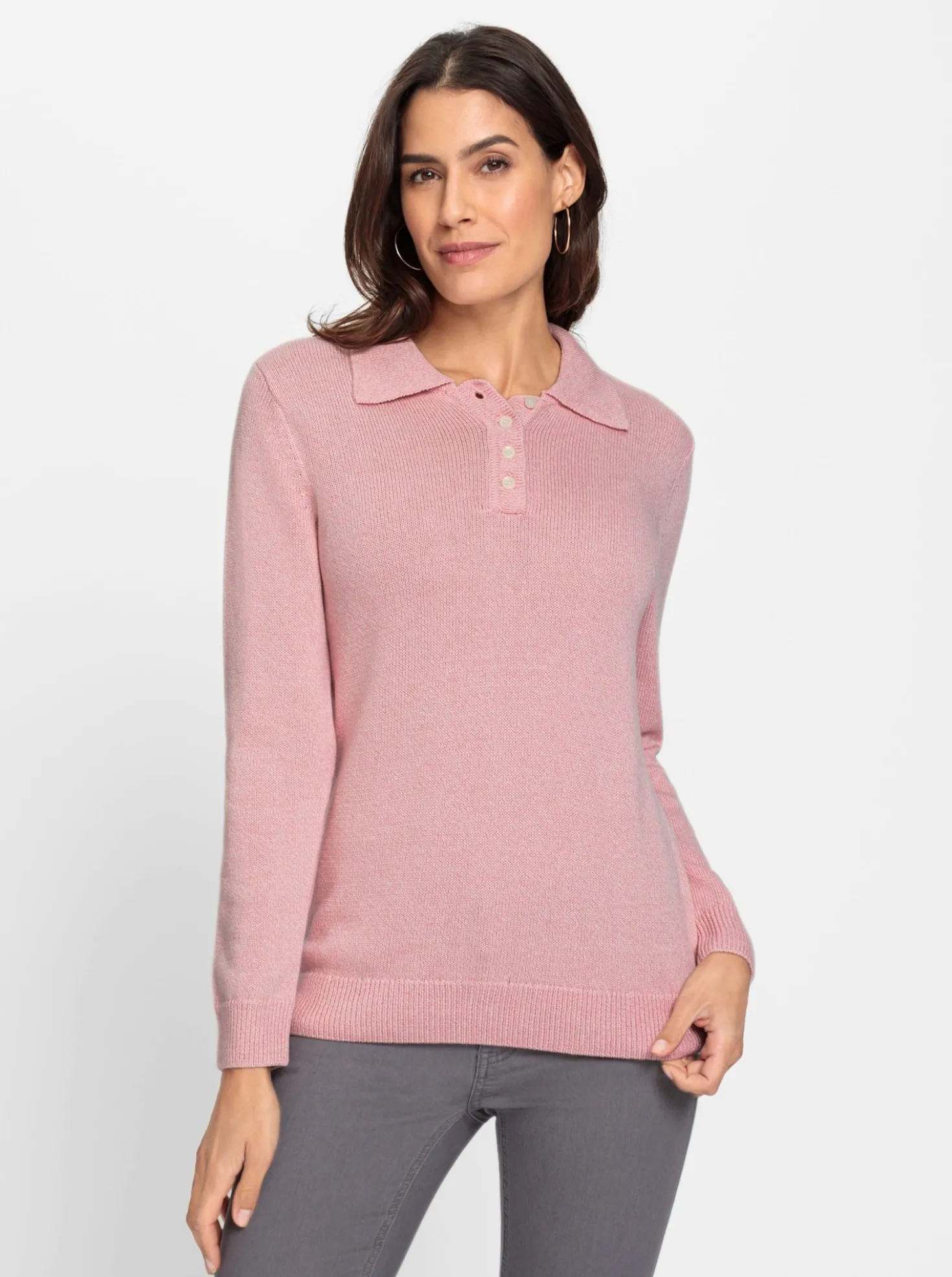 Polopullover aus meliertem Garn