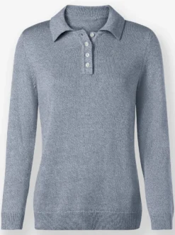Polopullover aus meliertem Garn