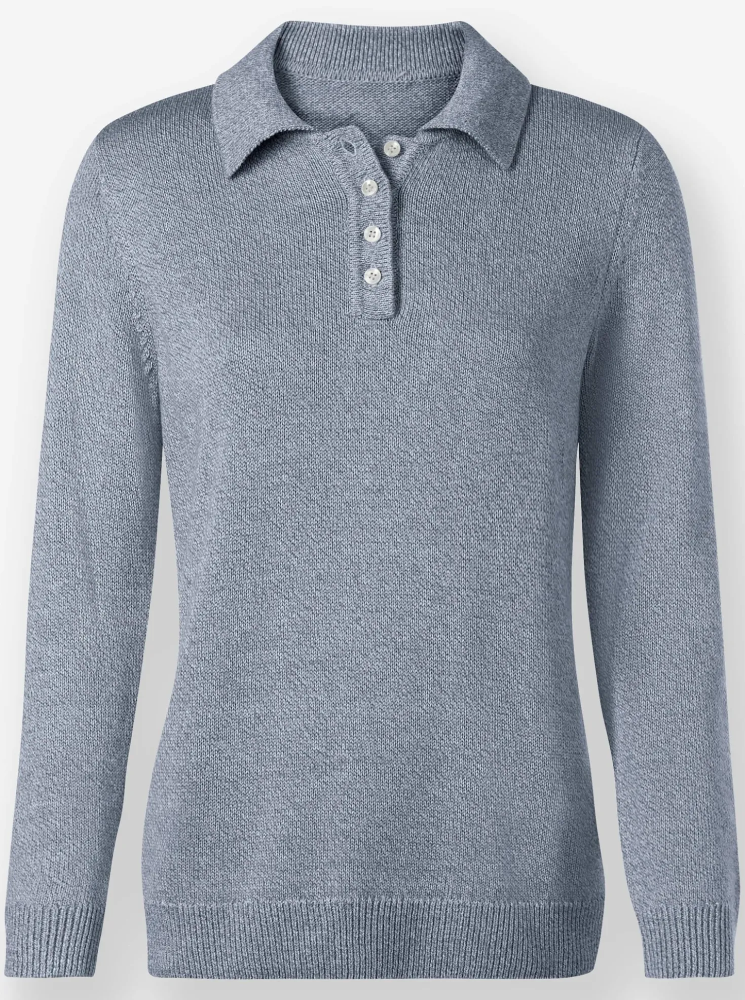 Polopullover aus meliertem Garn