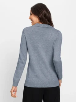 Polopullover aus meliertem Garn
