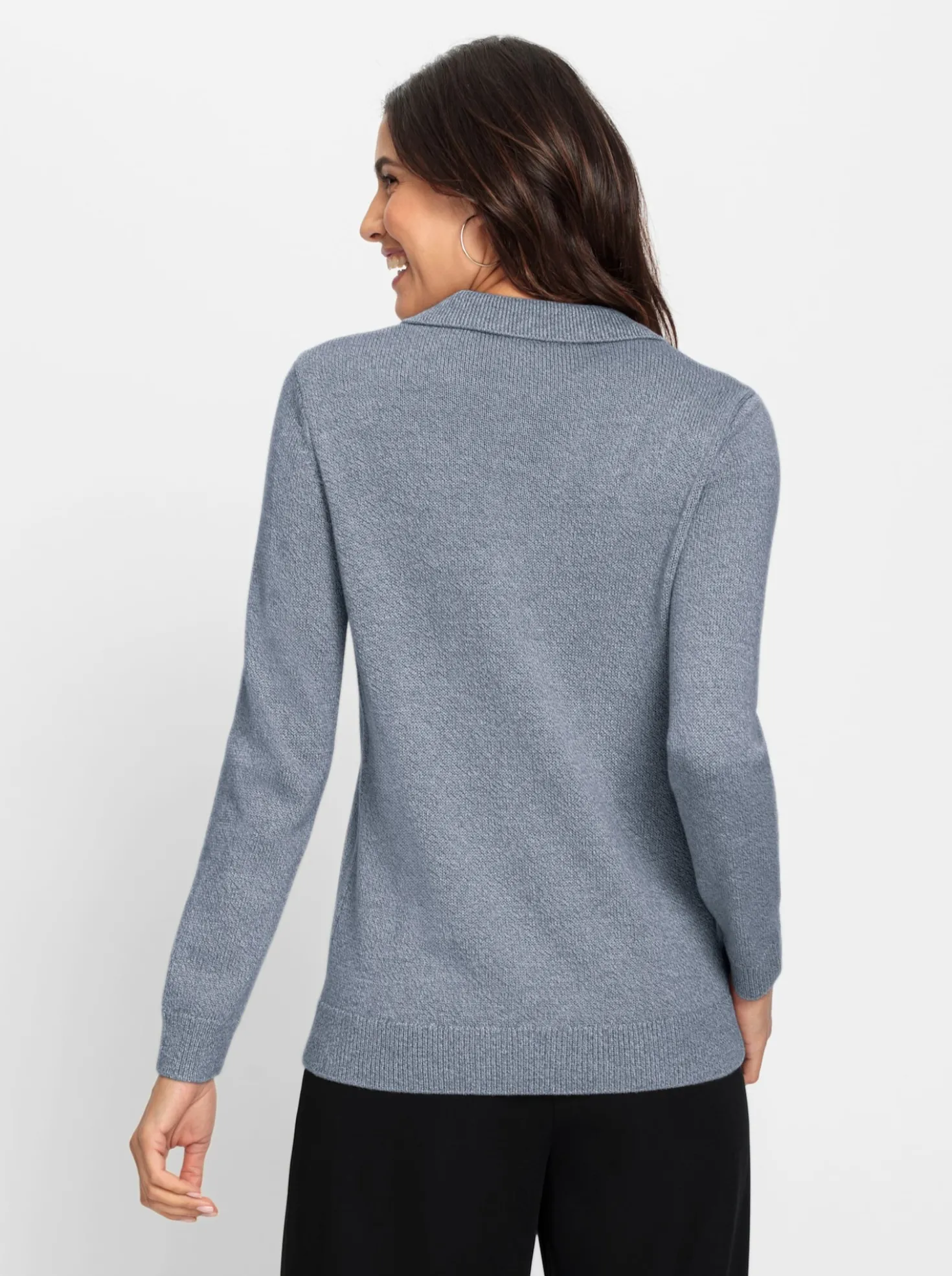 Polopullover aus meliertem Garn