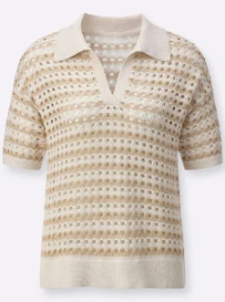 Polopullover im Viskose-Polyester-Lyocell-Mix