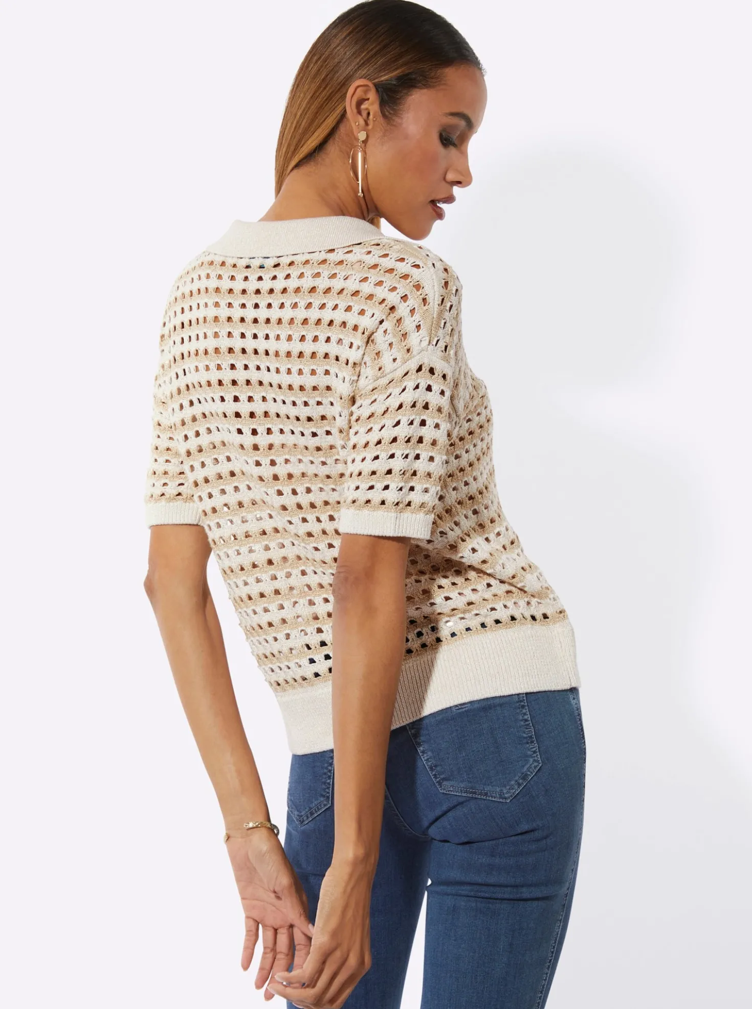 Polopullover im Viskose-Polyester-Lyocell-Mix