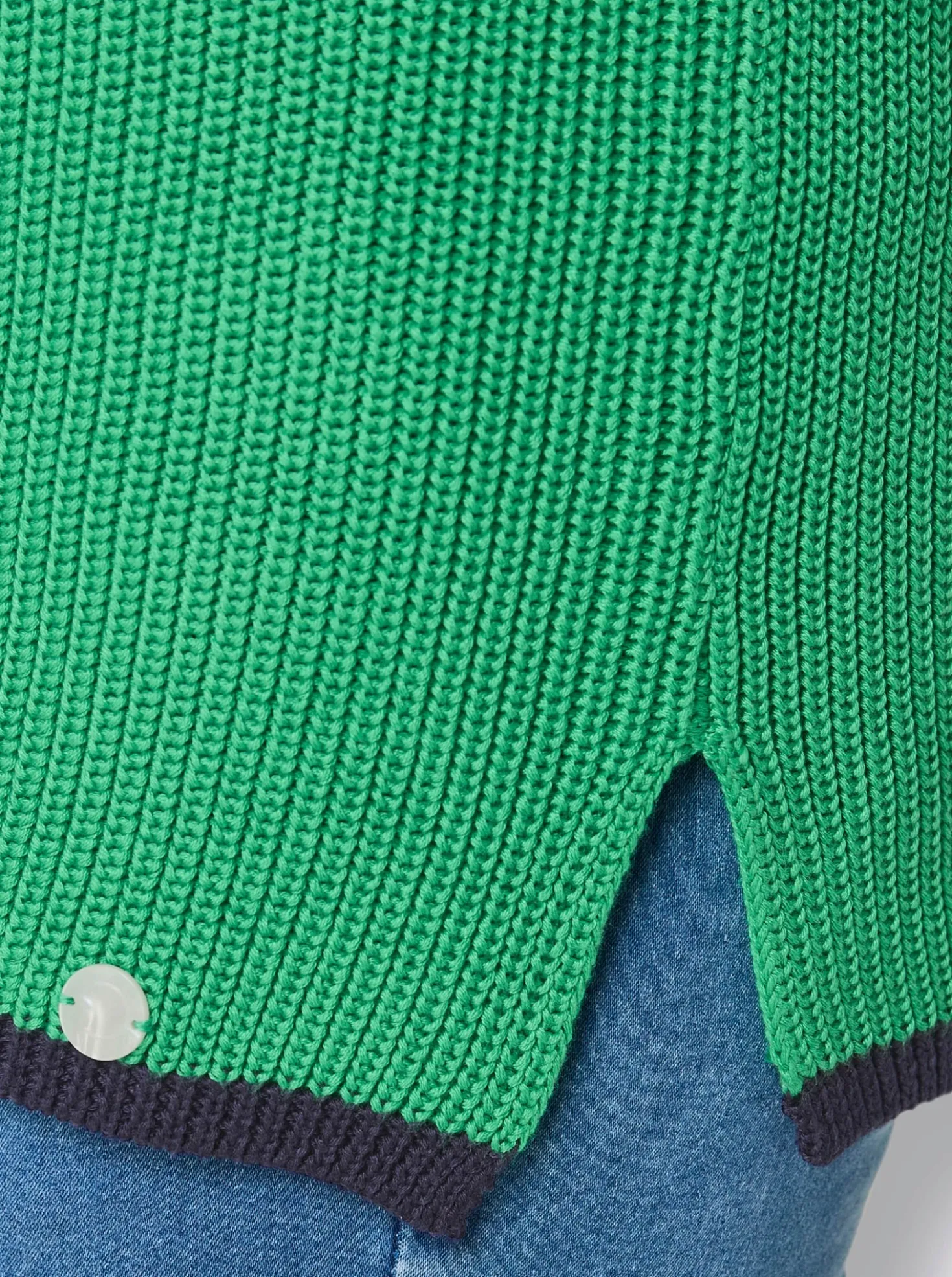Polopullover in Feinripp-Struktur