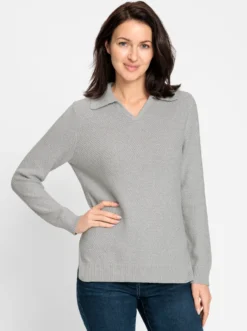 Polopullover in Melange-Qualität