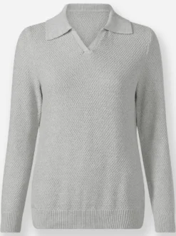 Polopullover in Melange-Qualität