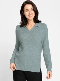 Polopullover in Melange-Qualität