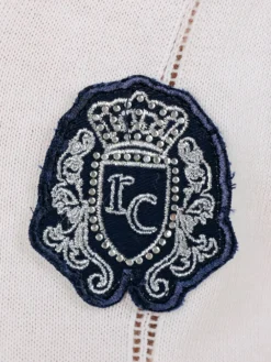 Polopullover mit Ajour-Streifen