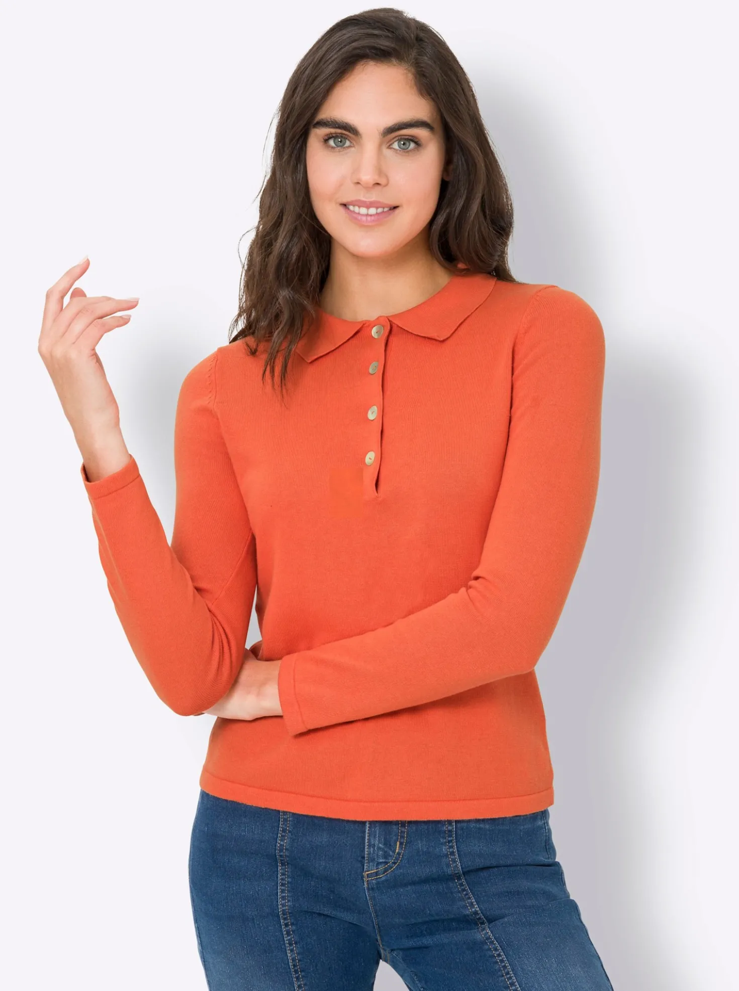 Polopullover mit Knopfleiste