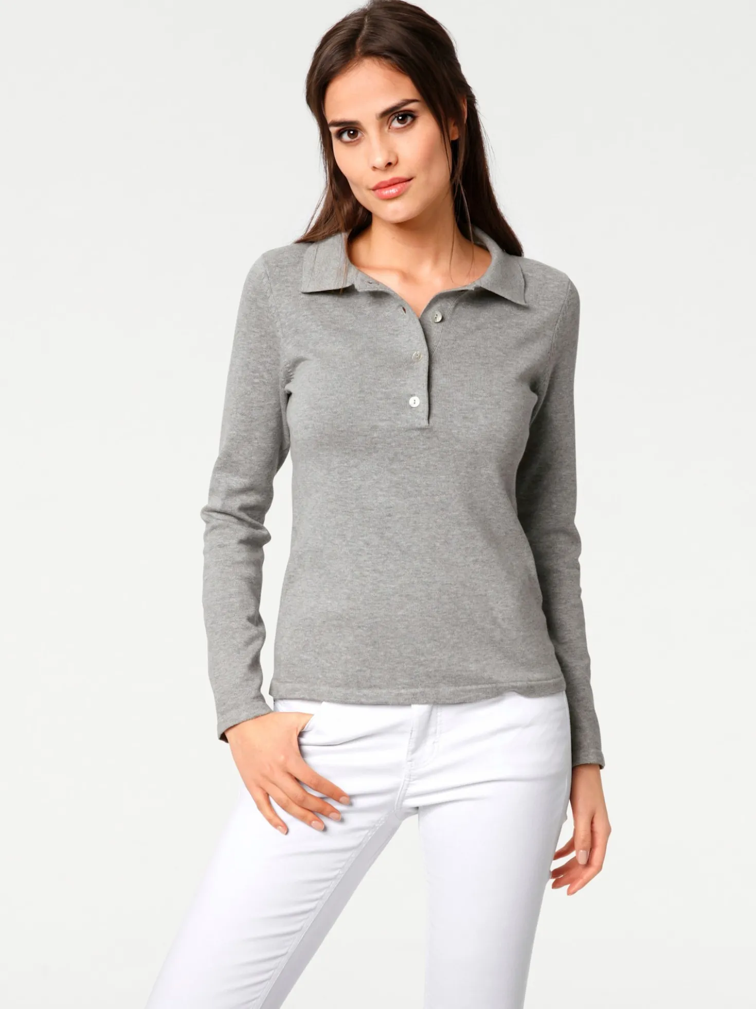 Polopullover mit Knopfleiste