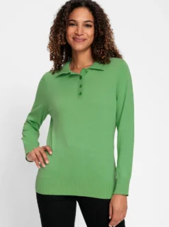 Polopullover mit kurzer Knopfleiste