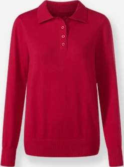 Polopullover mit kurzer Knopfleiste