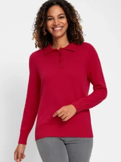 Polopullover mit kurzer Knopfleiste